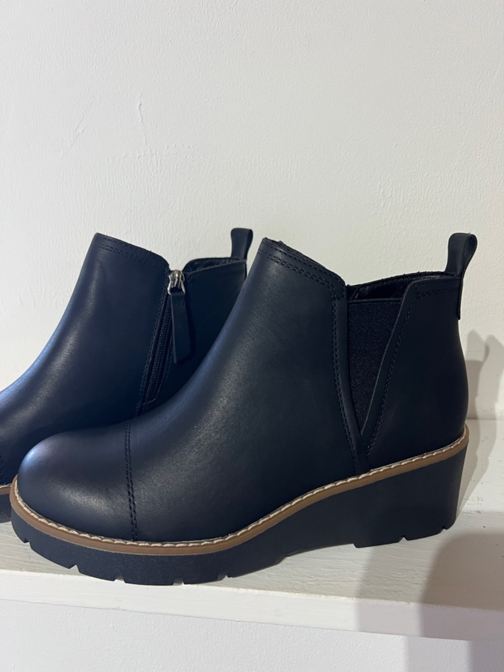 New- Women’s Black Chelsea Platform Ankle Boots - Classic Sleek Design.